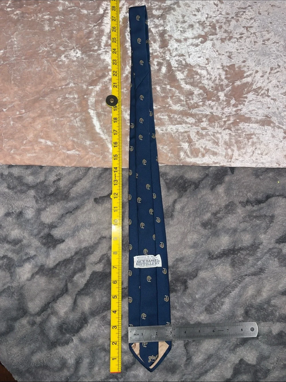 Vintage Jack Daniel’s Navy Blue Patterned Men's Tie